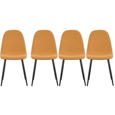 Lot de 4 chaises 45x54x87 cm en tissu moutarde - YUNO (1/4)