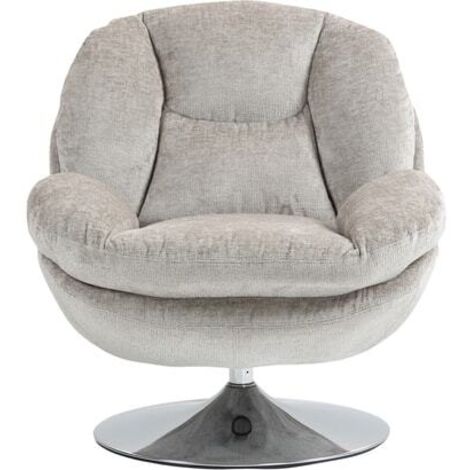 Fauteuil cosy pivotant 81x84x 84cm en velours gris clair - ORYO