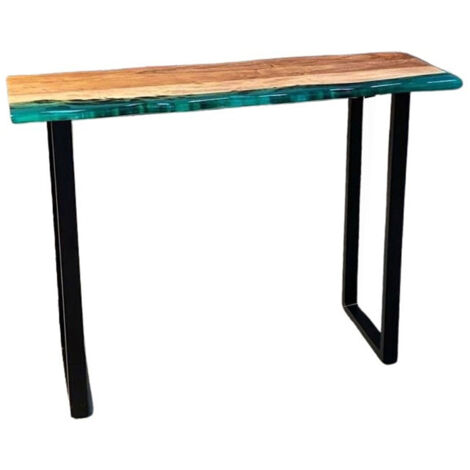 Console époxy bleu 78x35x120 cm en bois d'acacia - LYSEA