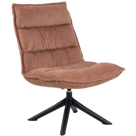 Fauteuil lounge pivotant 70x80x98 cm en tissu vieux rose et noir (1/5)