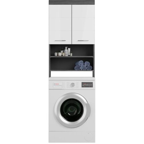 Meuble de machine à laver 63x24x191 cm anthracite et blanc - ORIE (1/3)