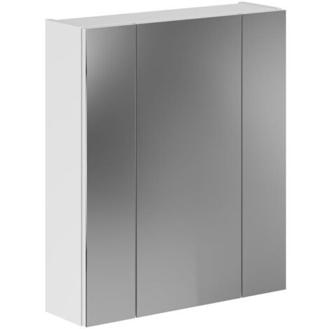 Armoire de toilette 60x18x70 cm décor blanc brillant - KUEDA (1/5)