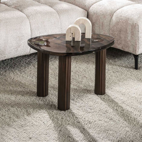 Table basse 62x45x40 cm en verre étiré bronze antique - ATILY