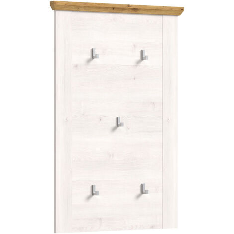 Portemanteau 68x4x103cm décor blanc et naturel - VERONICE (1/5)