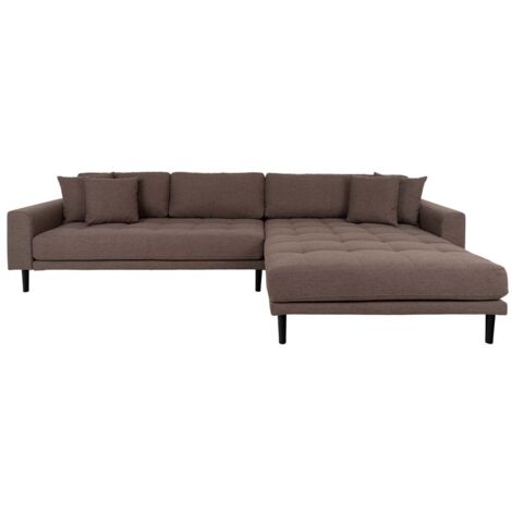 Canapé d'angle à droite 290x170x76 cm en tissu marron - VANEA (1/5)