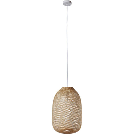 Suspension 35x35x150 cm en bambou tressé naturel (1/5)