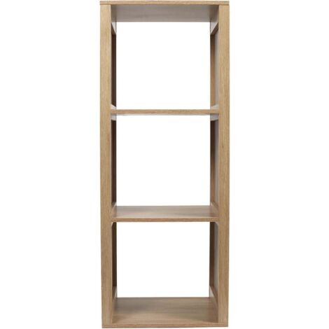 The Home Deco Factory – Rangement modulable en bois 3 cases – Dimensions 32cm H x 38,5cm L x 99cm P – Panneaux de particules et MDF – Montage rapide en 15mn