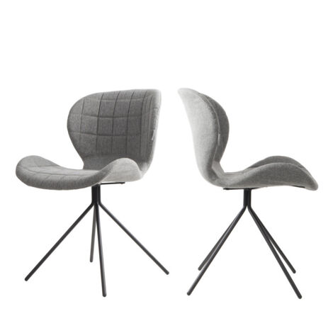 Lot de 2 chaises vintage en tissu gris - OMG (1/4)