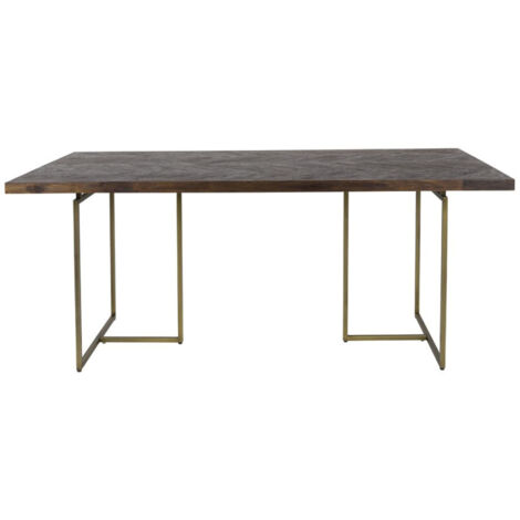 Table à manger 180x90x75 cm décor acacia et laiton - CLASS (1/5)