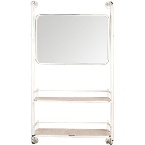 Console / étagère Murale Vintage En Métal Blanc Vieilli 40x40x20cm Eta05011 86542589 Console / étagère Murale Vintage En Métal Blanc Vieilli 40x40x20cm Eta05011 86542589