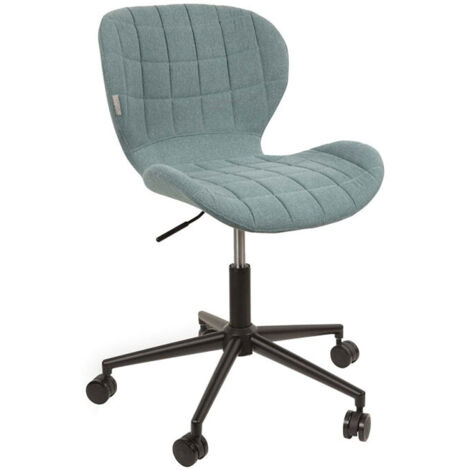 Chaise de bureau vintage en tissu bleu - OMG (1/5)