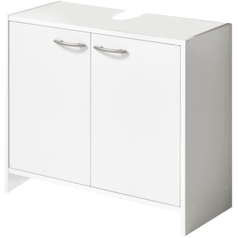 Meuble sous lavabo 2 portes 63,7x28,1x55 cm blanc (1/5)