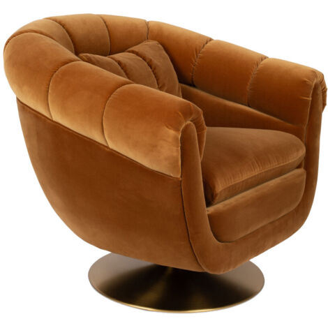 Fauteuil 82x88x79 cm en tissu camel - MEMBER (1/5)