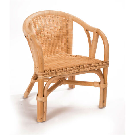 Fauteuil crapaud enfant en rotin naturel - STARK