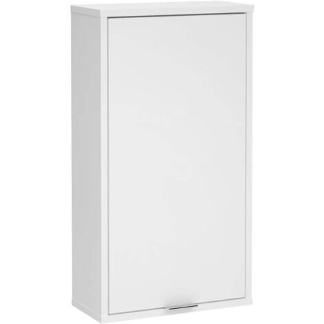 Meuble de rangement suspendu 1 porte 37x17x68 cm blanc (1/5)