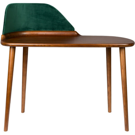 Bureau vintage 120x56x5x102 cm en frêne massif et polyester vert (1/5)