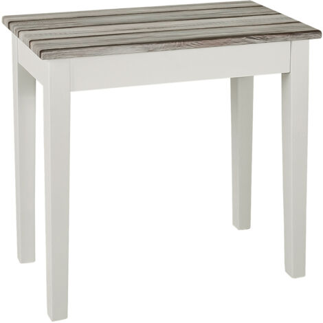 Table d'appoint 56x30x52 cm décor pin et blanc brillant - SIMEN
