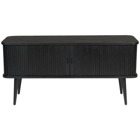 Meuble TV 2 portes 120x40x57,5 cm décor chêne noir - BARBIER (1/5)