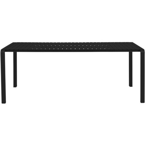 Table de jardin 214x96,7x75 cm en aluminium noir - VONDEL (1/5)