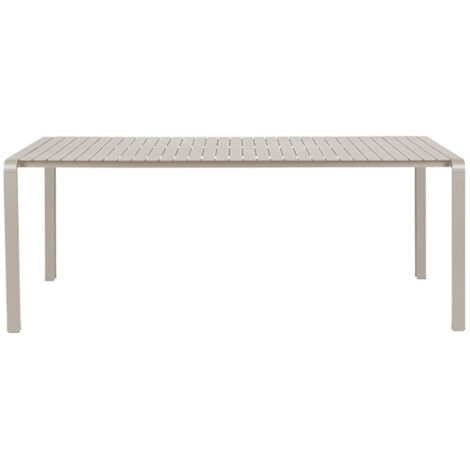 Table de jardin 214x96,7x75 cm en aluminium blanc - VONDEL (1/7)