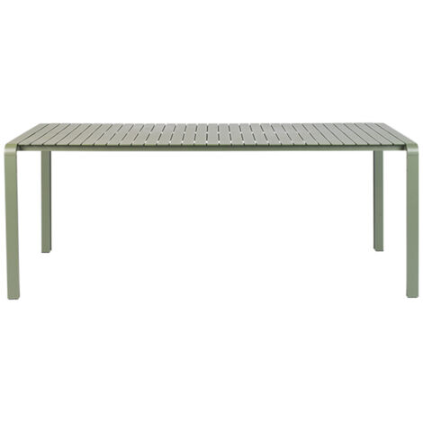 Table de jardin 214x96,7x75 cm en aluminium vert - VONDEL (1/5)