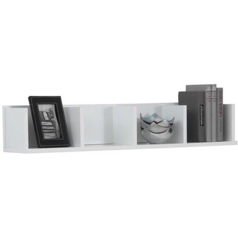 Etagère murale 4 compartiments 92x17x16,50 cm blanc (1/4)