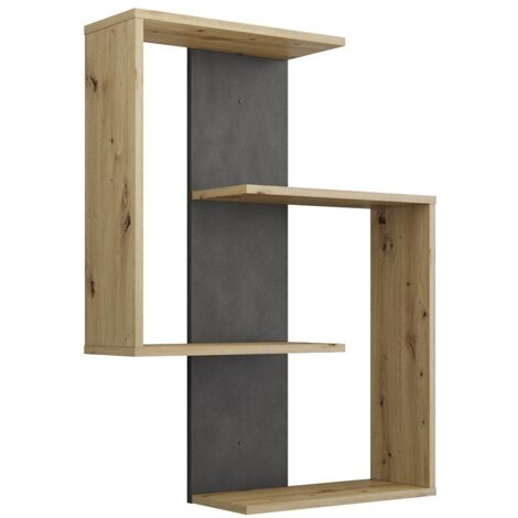 Etagère design 65x19,7x84,9 cm chêne et anthracite (1/7)