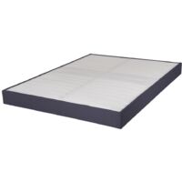 Sommier tapissier 140x200 cm avec renfort lombaire gris foncé - DREAMO