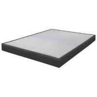 Sommier tapissier 140x190 cm avec renfort lombaire PU gris - DREAMO
