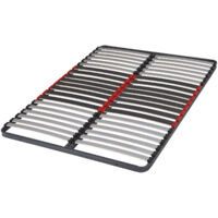Cadre à lattes 140x190 cm – Métal cintré avec peinture époxy – 2x20 lattes en bois anti-gliss – Double axe de renfort – Ebac