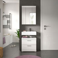 Ensemble 2 meubles de salle de bain blanc brillant - KAN