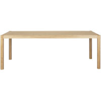 Table à manger 220x92,5x76 cm en frêne naturel et bois massif