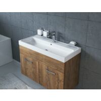 Meuble de salle de bain Paso 01 80 x 40 cm lavabo Chene Marron – Armoire de rangement