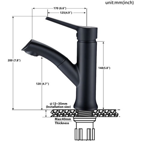 Robinet de Lavabo Auralum  U-forme Mitigeur Eau Froide et Chaude en Laiton Rotation à 360° Robinet de Vasque à Poser pour Salle de Bains, Chromé
