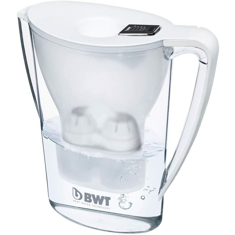 BWT Penguin Electrónica – Jarra filtradora de agua con magnesio + Pack 3 filtros jarra de agua, 2,7 L Blanca