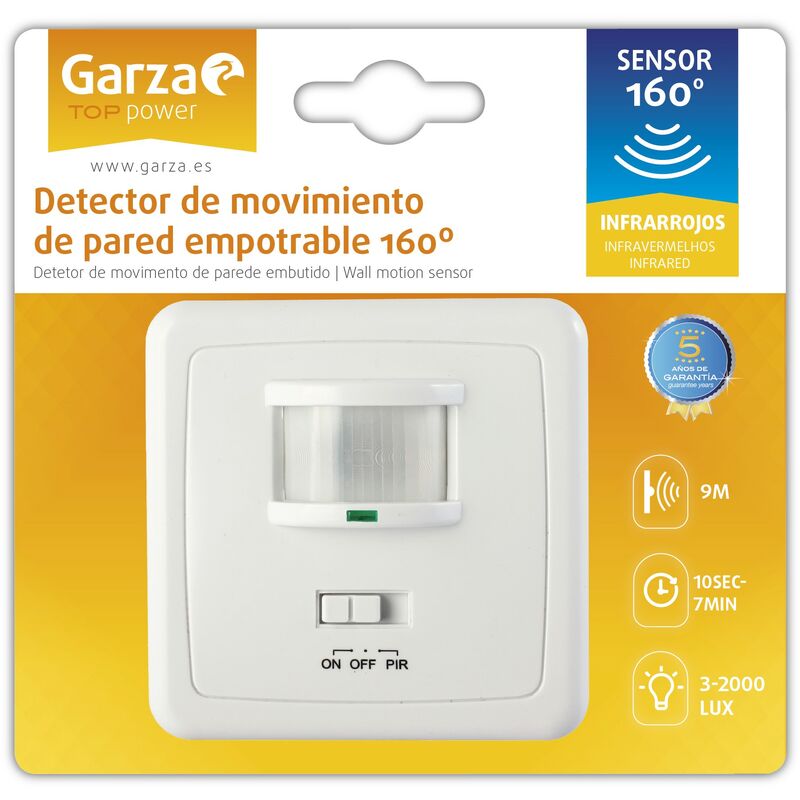 Detector de Movimiento - Infrarrojo con Enchufe 120º – Garza