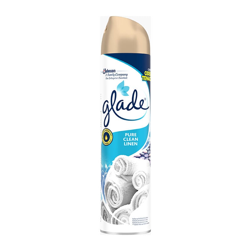 Glade Ambientador En Aerosol Fragancia Frescor de Ropa, Metal, Azul, 5.3x5.3x23 cm