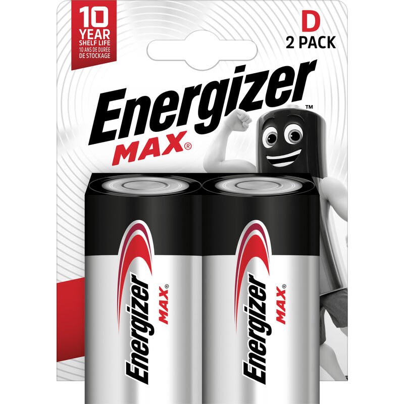 Energizer Alkaline Max - Pack de 2 pilas Alcalinas MAX D