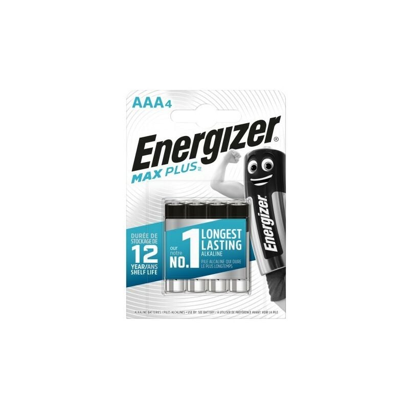 Energizer Alcalina MAX PLUS - Pack de 4 pilas Alcalinas AAA