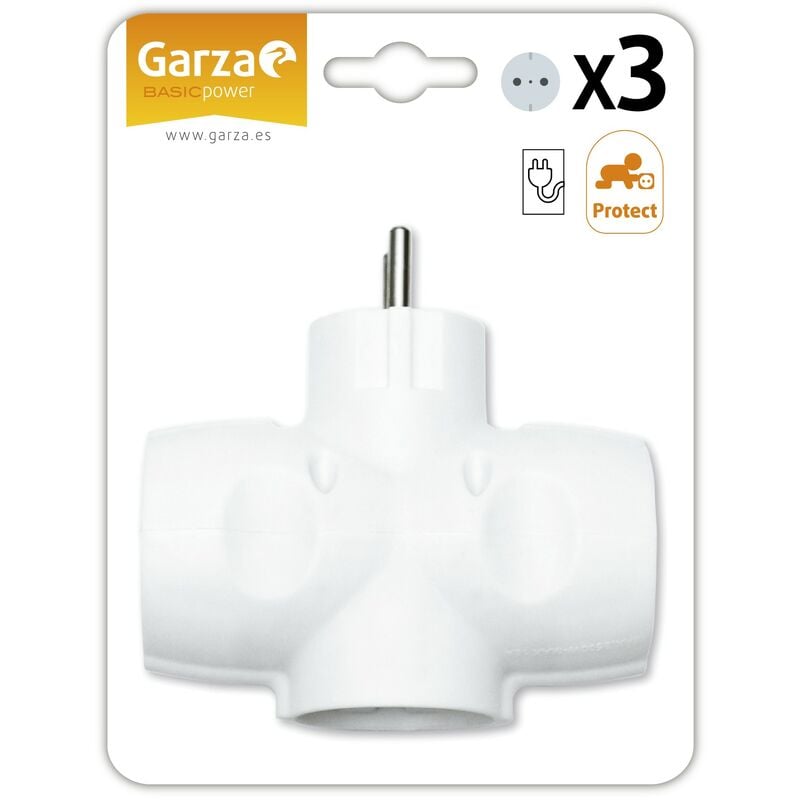 Ladrón 2 Enchufes Sucko Blanco + Protección Infantil • IluminaShop