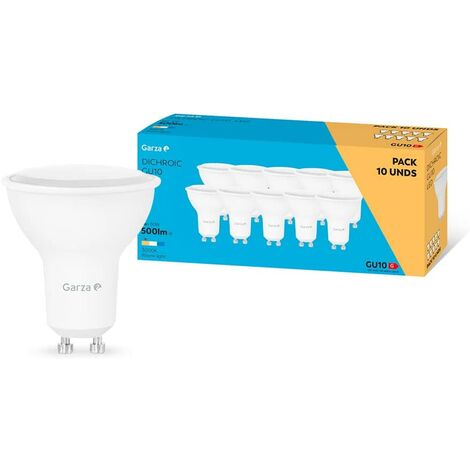 Bombilla LED GU10 7W 550 Lúmenes Blanco Cálido (Paquete De 10) – Ahorra 80% Energía Y Protege Tus Ojos