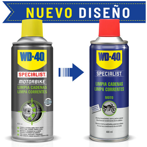 WD-40 Specialist Motorbike - Lote para cuidado y mantenimiento de cadena  moto con Spray Limpiacadenas 400Ml + Lubricante de Cadenas 400Ml - Pack 2  unidades