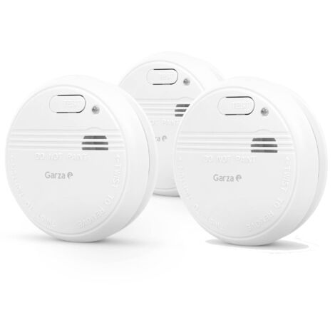 Garza Pack de 3 Detectores de Humo Homologados para el Hogar Alarma de Incendios de 85dB