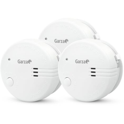 Garza Pack de 3 Detectores de Humo Mini para el Hogar con Alarma de Incendios de 85dB