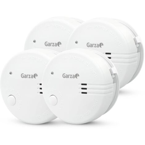 Garza Pack de 4 Unidades Detector de Humo Mini Homologado con Sensor Fotoeléctrico y con Alarma de 85 dB (1/3)