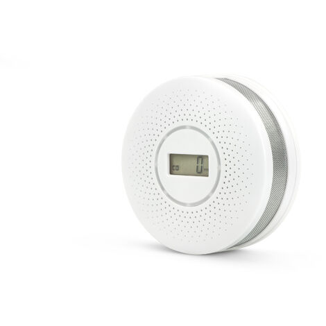 Garza - Detector 2 en 1 de monóxido de carbono y humo para el hogar.  Alarma contra incendios y CO de 85 dB, Blanco.