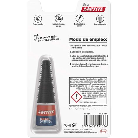 Pack De 5 Unidades Loctite Pegamento Multimaterial Adhesivo Con Pincel  Super Glue 3. Pegamento De Cianocrilato De Precisión Con Pincel De Precisión