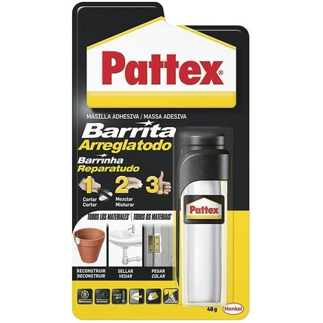 Pack de 6 unidades Pattex NO MÁS CLAVOS Invisible en Tubo. Masilla para  colgar sin taladrar la pared. Pega Madera, Aluminio, Piedra, Yeso, Cemento