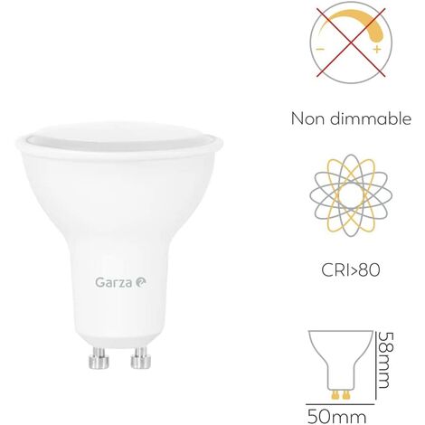Bombilla LED GU10 Blanca Fría 6500K | Equivalente 50W Halógeno | 5W 380 Lúmenes | Ahorro Energético