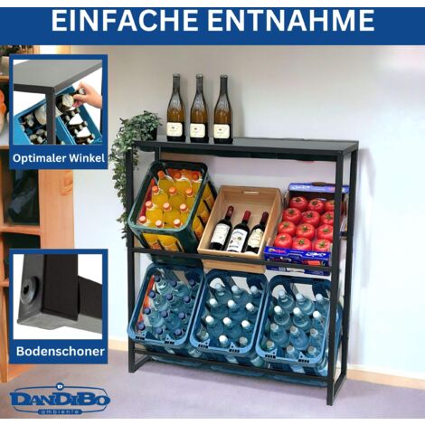 SWANEW 4 pezzi Scaffale per Casse di Bevande 6 Casse Supporto per